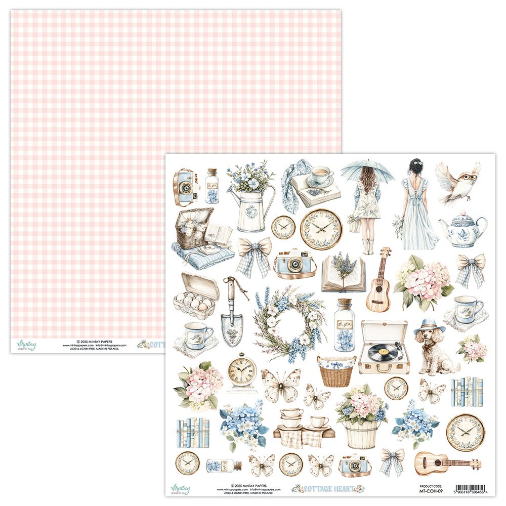 Mintay Cottage Heart 12" x 12" Elements Paper