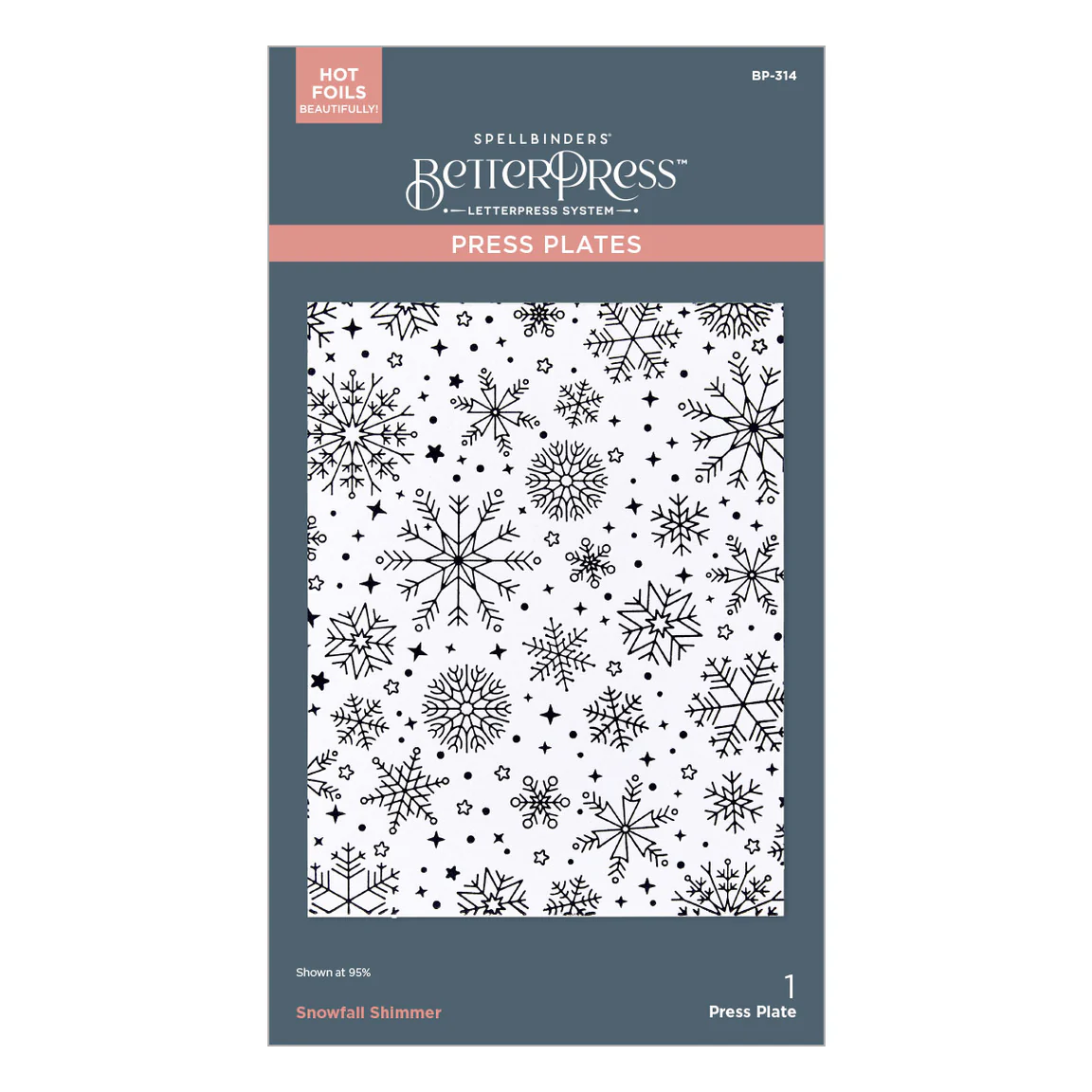 Spellbinders Snowfall Shimmer BetterPress Plate