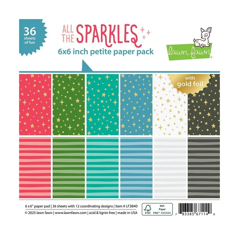 Lawn Fawn All the Sparkles 6" x 6" Paper Pack