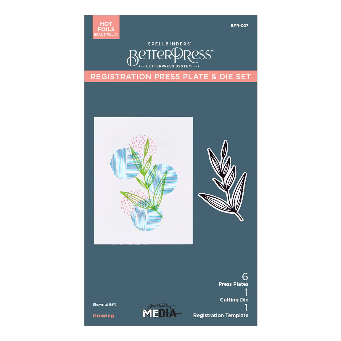 Spellbinders Dina Wakley Growing Betterpress Plates & Die Set