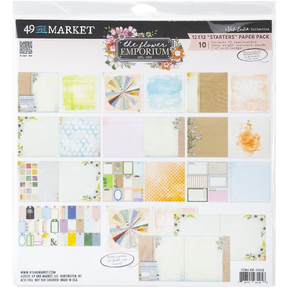49 & Market Flower Emporium By Vicki Boutin 12" x 12" Collection Pack