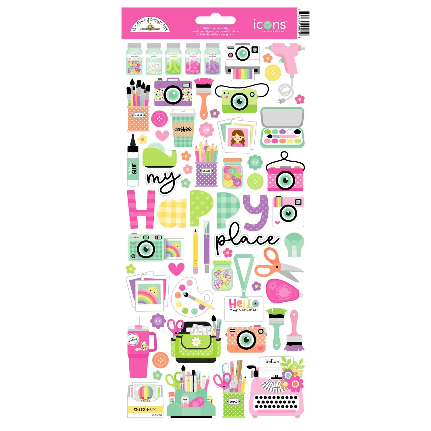 *Pre-Order* Doodlebug Color Me Crafty Icons Stickers