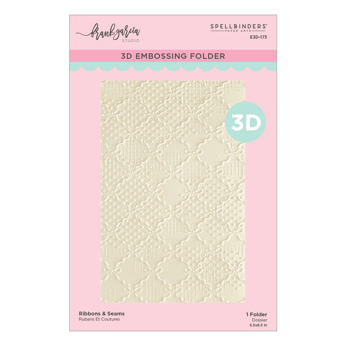 Spellbinders Buttons & Keepsakes by Frank Garcia® Ribbons & Seams 3D Embossing Folder