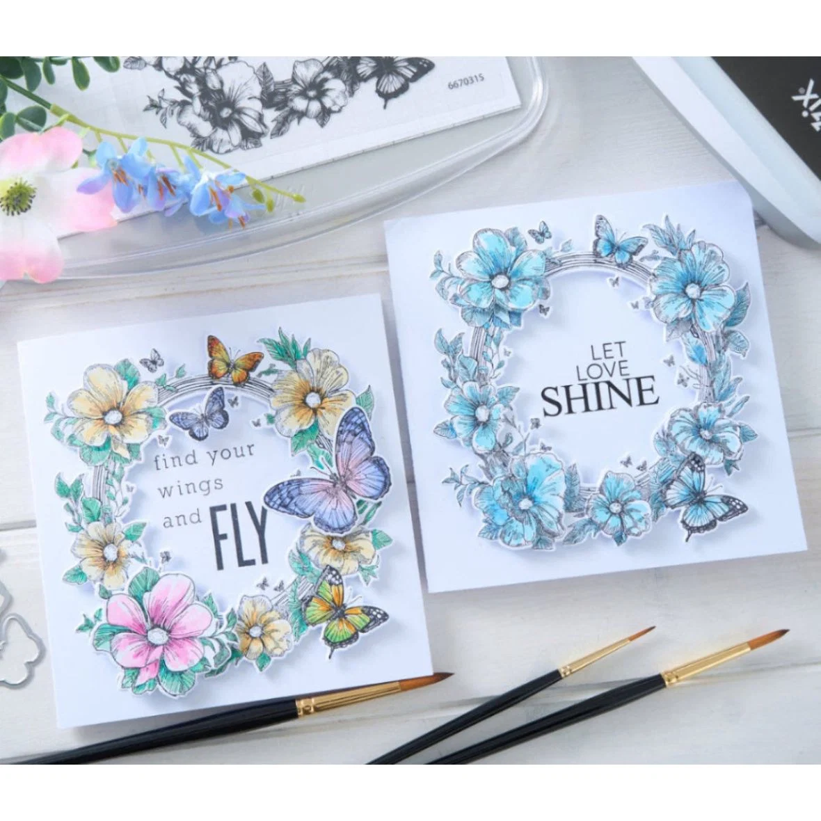 Willow Wolf Artful Blooms Clear Stamps and Framelits Dies
