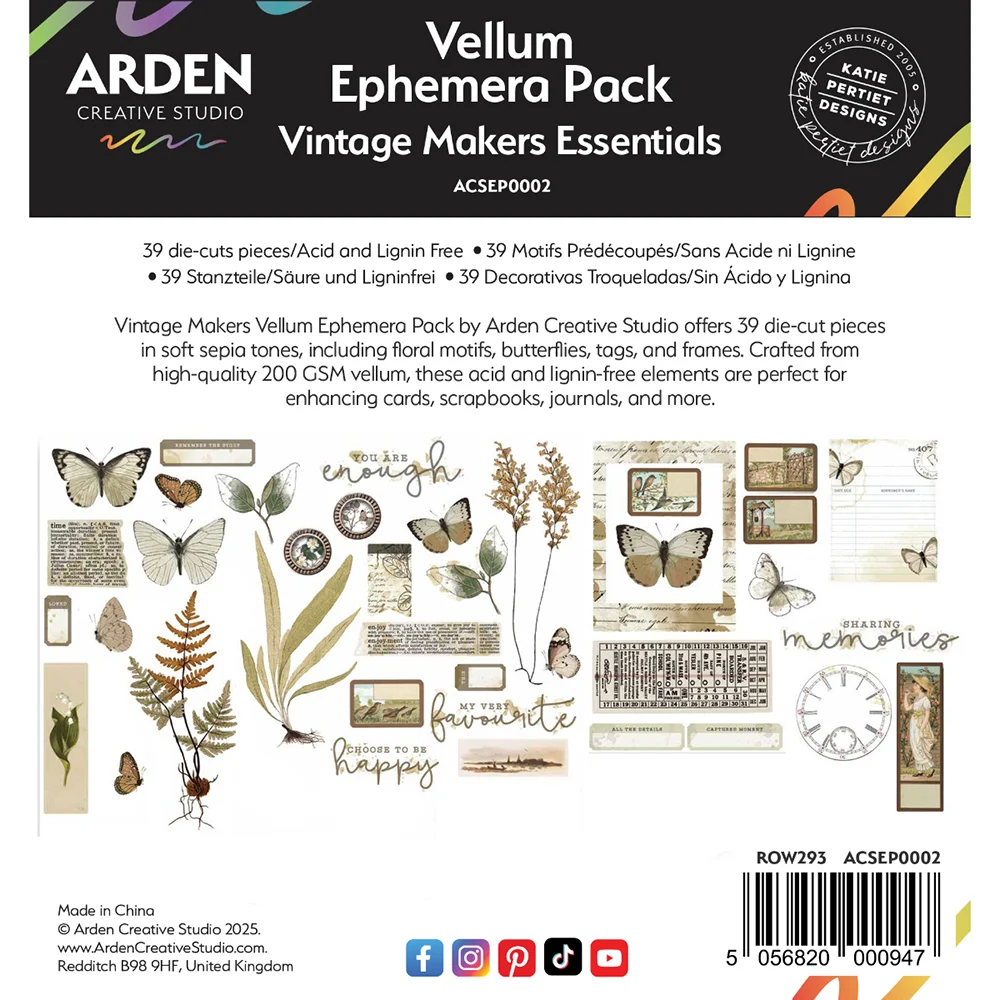 Arden Creative Studio Katie Pertiet Vintage Maker Series Vellum Ephemera
