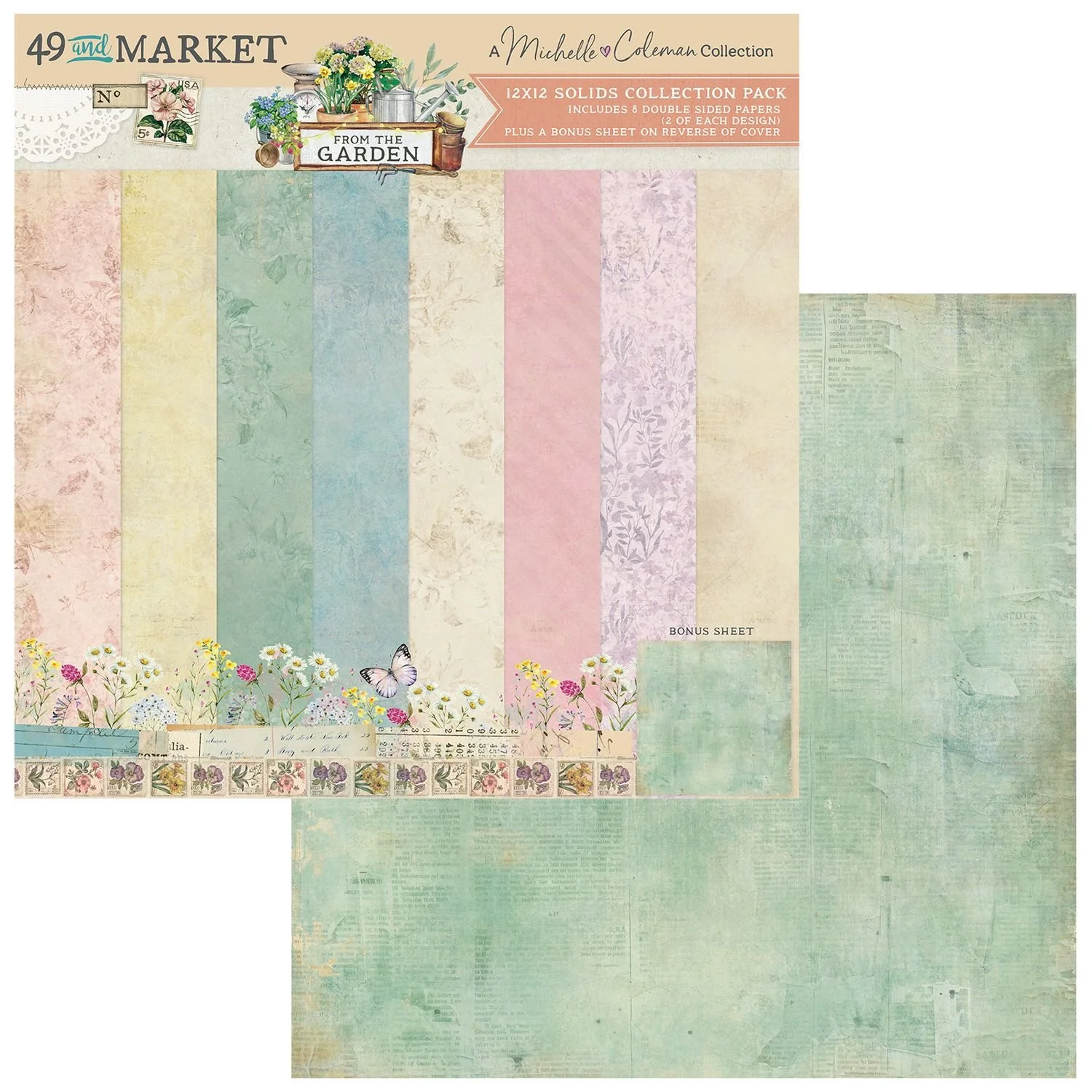 49 & Market From The Garden 12" x 12" Solids Collection Kit