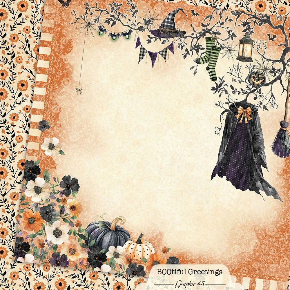 Graphic 45 Bootiful Greetings 12" x 12" Paper Bewitching Layout