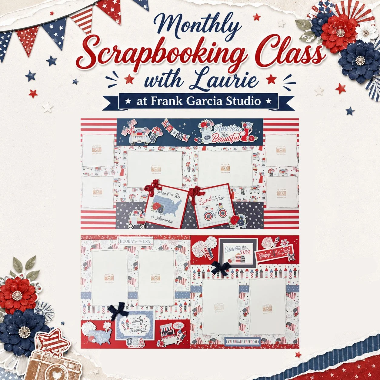 4th Of July Scrapbooking Class with Laurie