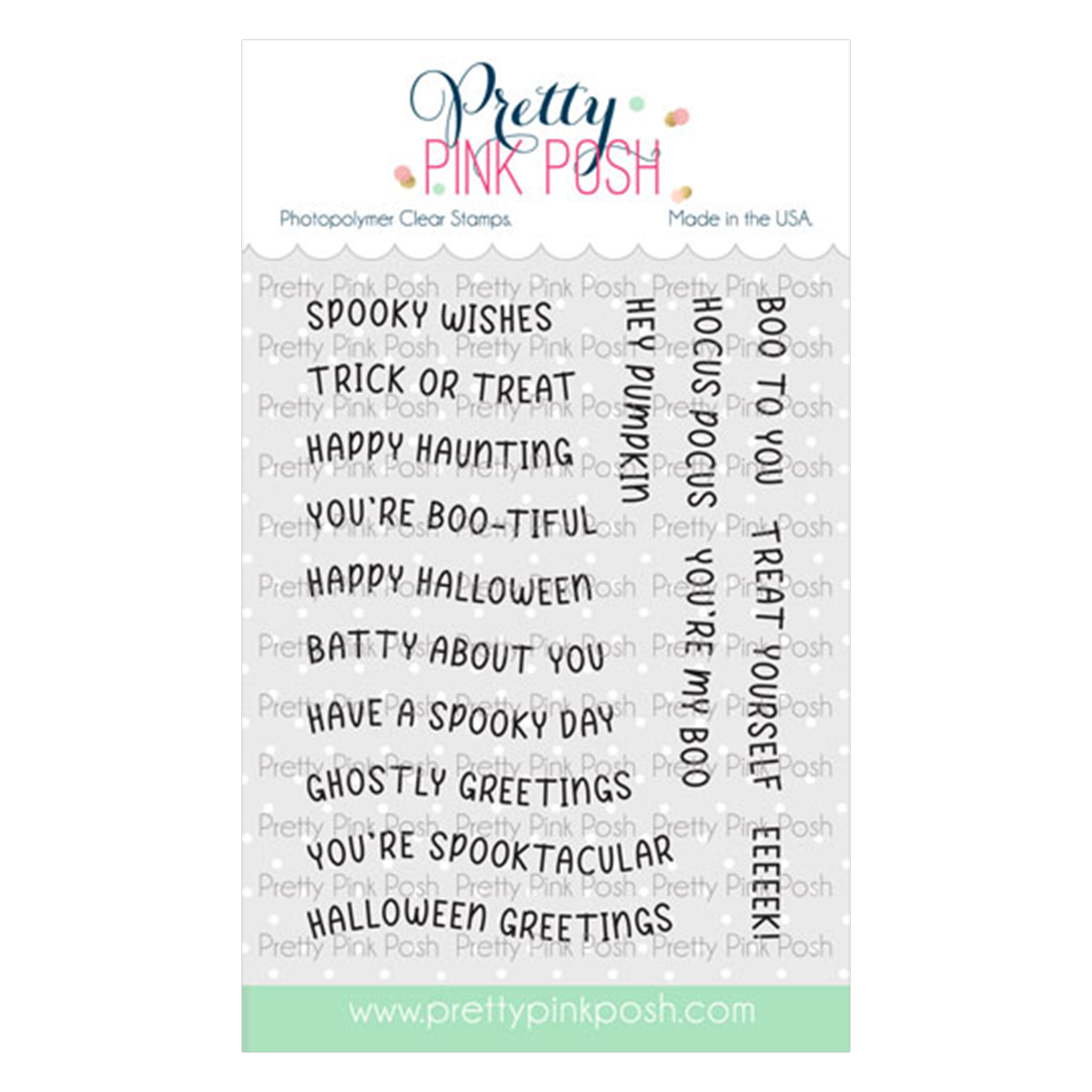 Pretty Pink Posh Halloween Banner Greetings Stamp Set