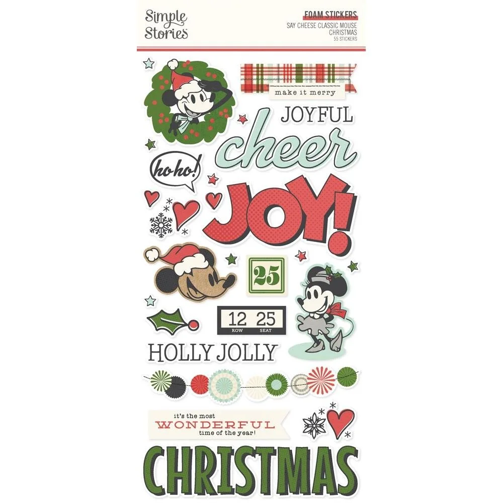 Simple Stories Say Cheese Classic Mouse Christmas Foam Stickers