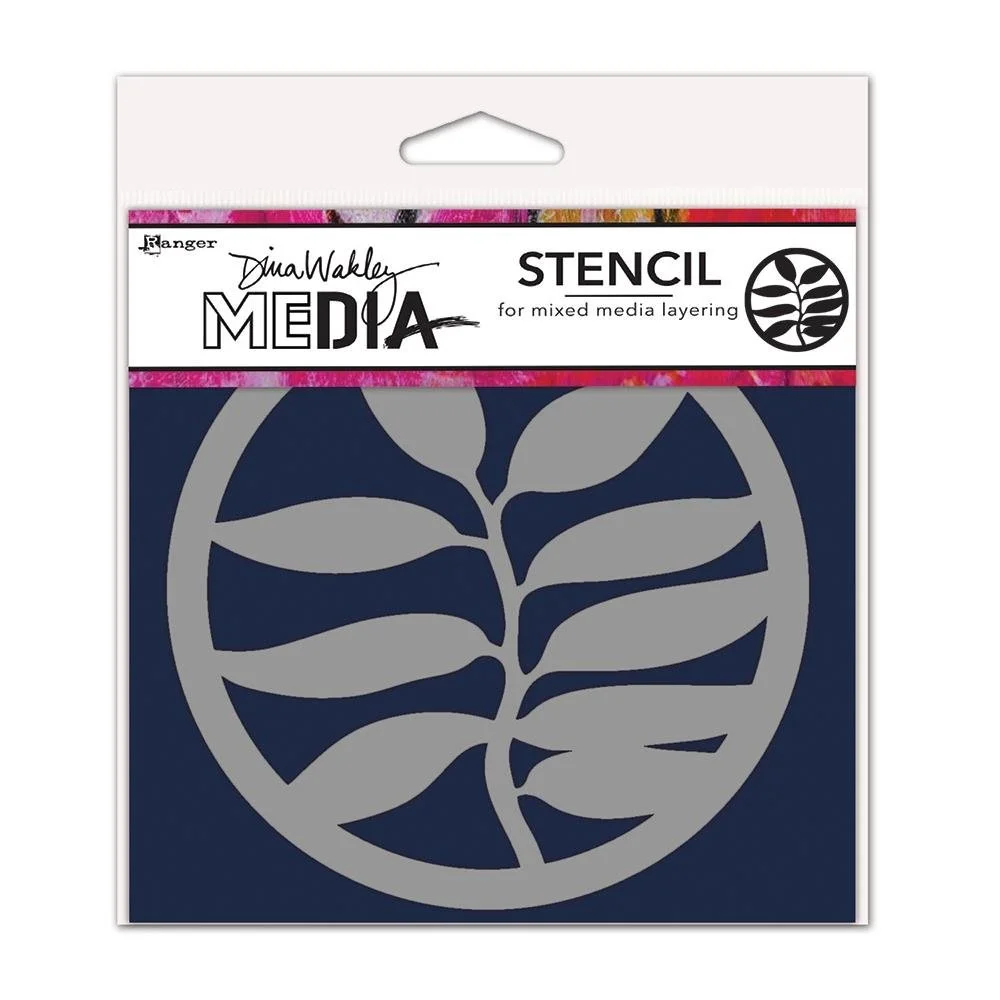 Dina Wakley Media Stencil A Frond Coaster