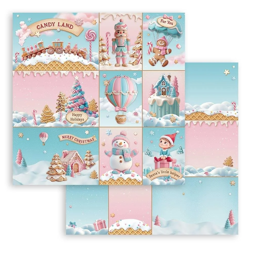Stamperia Candy Christmas 12" x 12" Paper Candy Christmas Cards