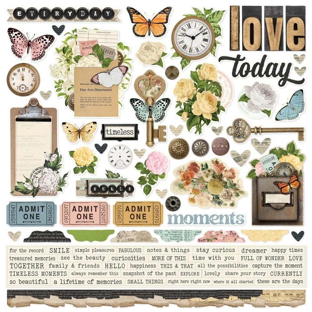 Simple Stories Junk Drawer 12" x 12" Sticker Sheet