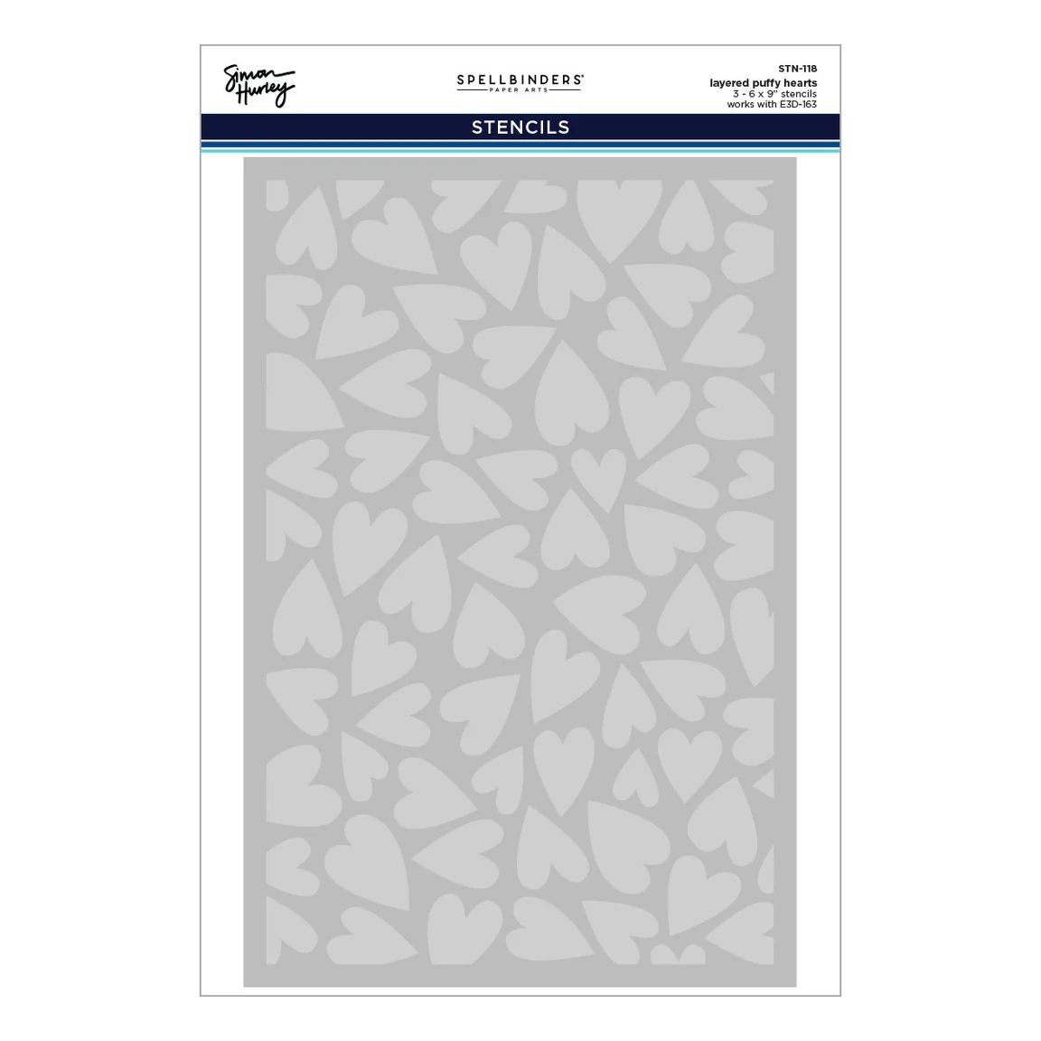 Spellbinders 3D Embossing Folder by Simon Hurley Puffy Hearts 3D Embossing Folder (Copy)