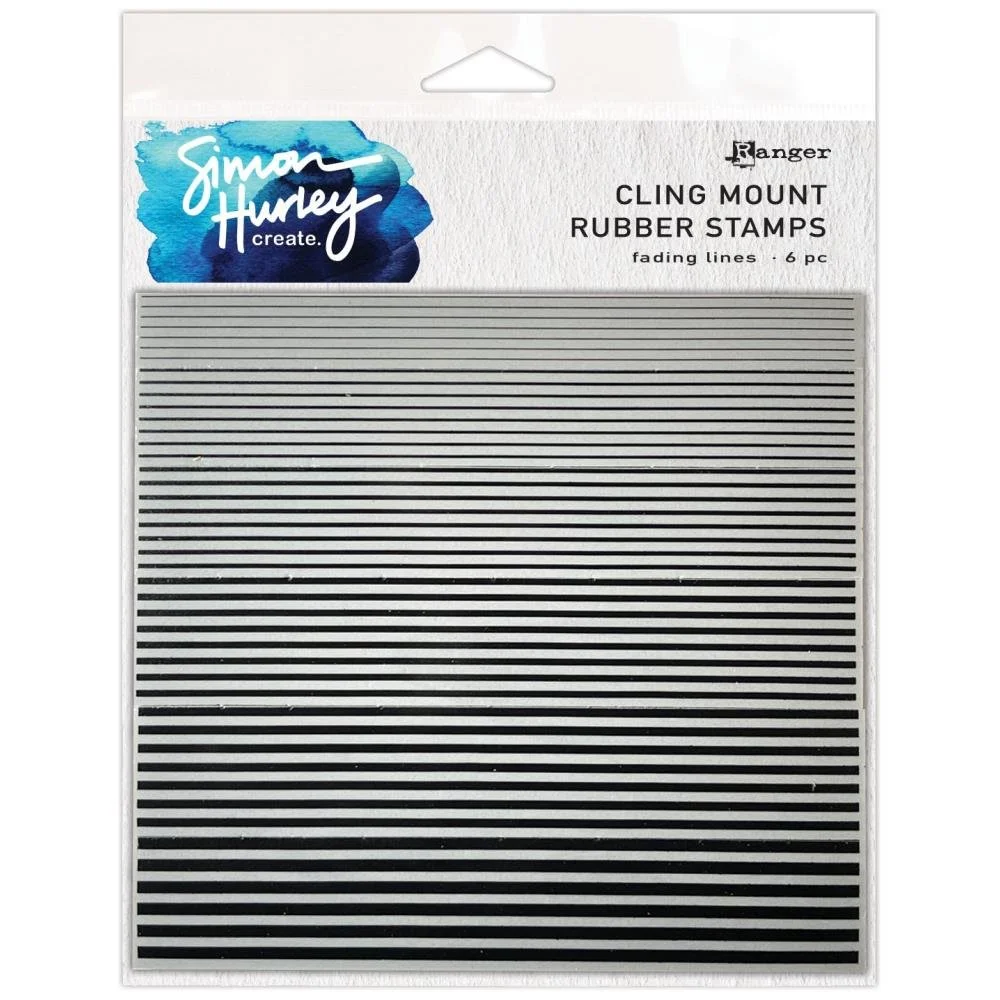 Simon Hurley 6" x 6" Cling Stamp Fading Lines