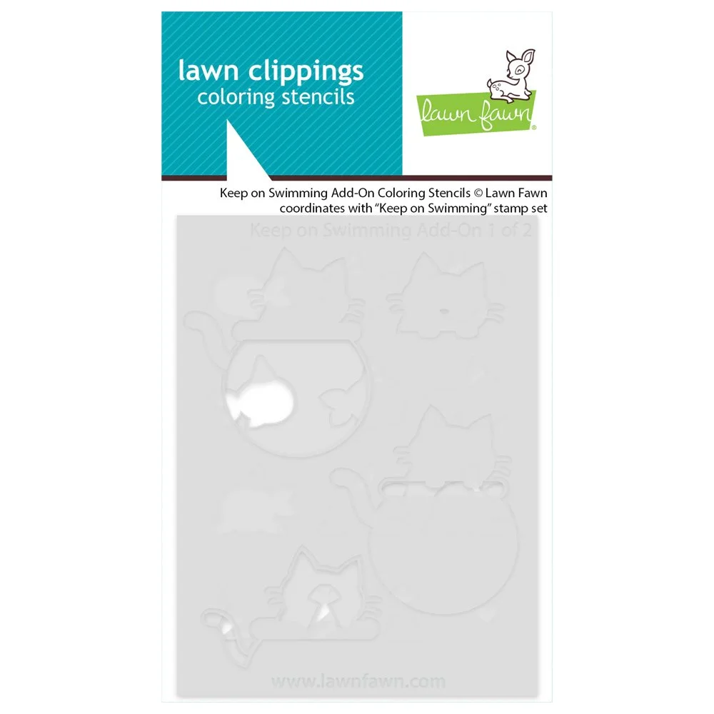 Lawn Fawn Coloring Stencils Keep On Swimming Add-On