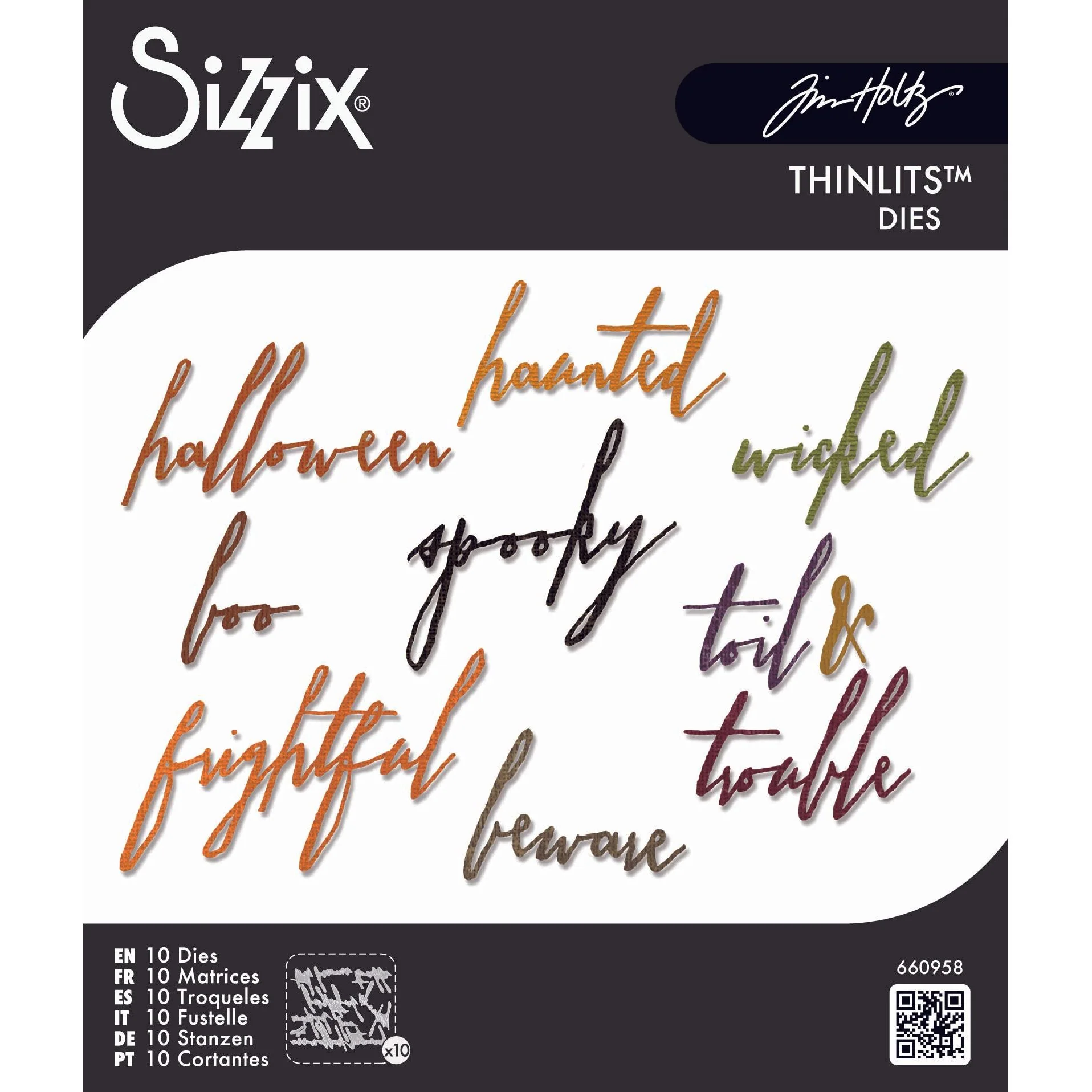 Tim Holtz Sizzix Handwritten Halloween Thinlits Die