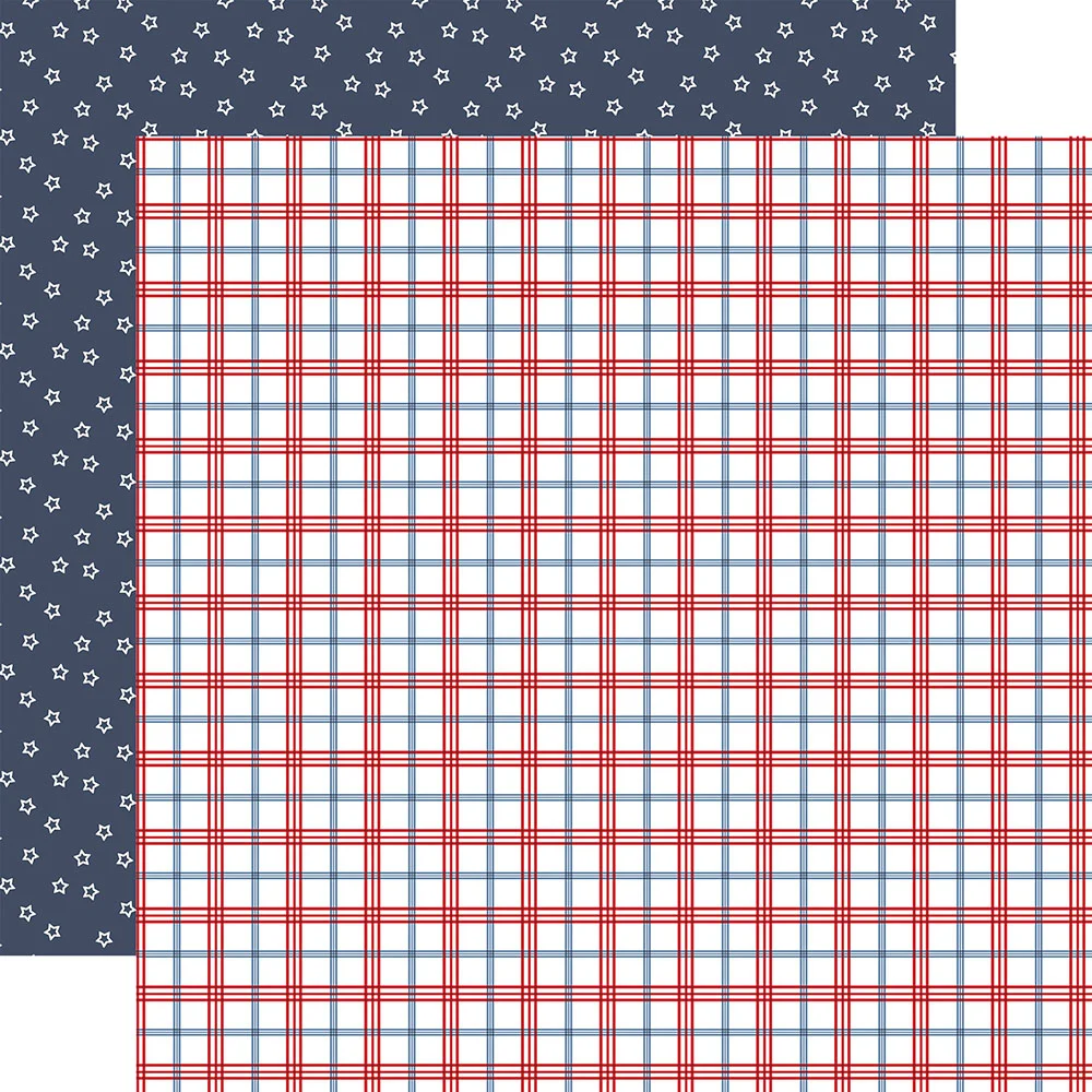 Echo Park All American 12" x 12" Paper Patriotic Plaid