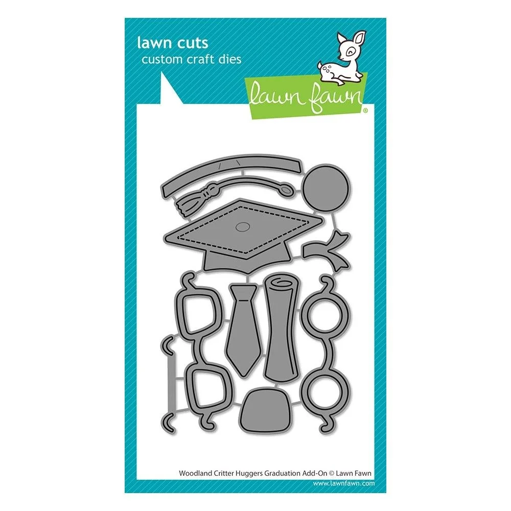 Lawn Fawn Lawn Cuts Woodland Critter Huggers Graduation Add-On