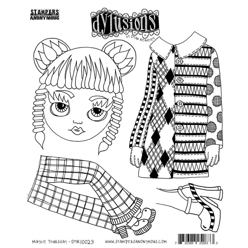 Dylusions Cling Stamps Maybe Thursday