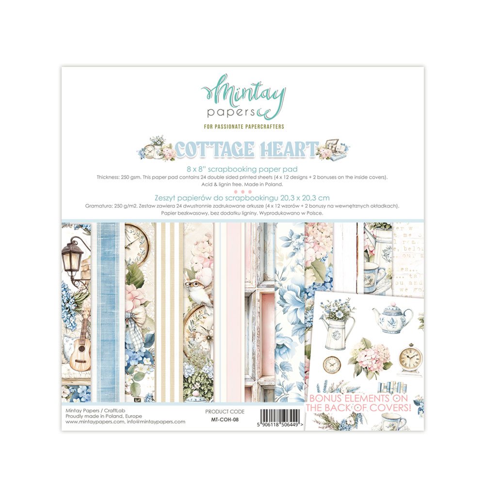 Mintay Cottage Heart 8" x 8" Paper Pad