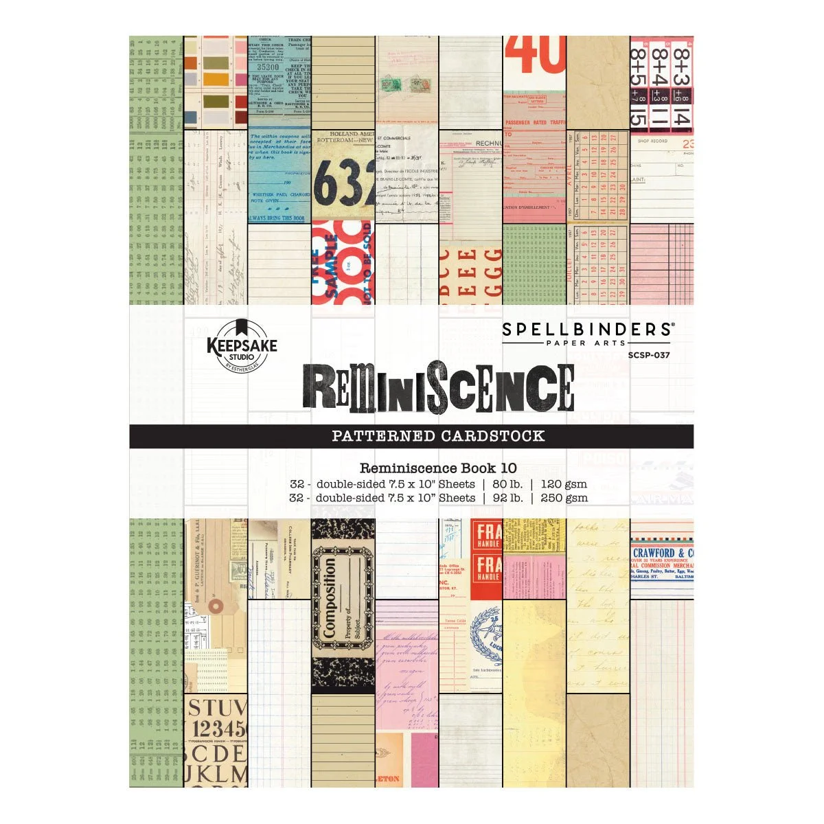 Spellbinders Keepsake Studio Reminiscence Book 10 Patterned Cardstock by Esther Glas
