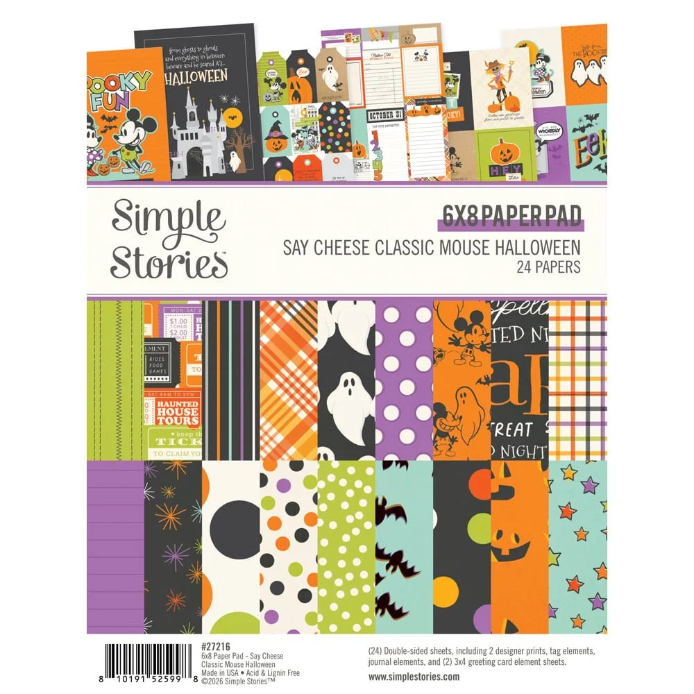 *Pre-Order* Simple Stories Say Cheese Classic Mouse Halloween 6" x 8" Paper Pad