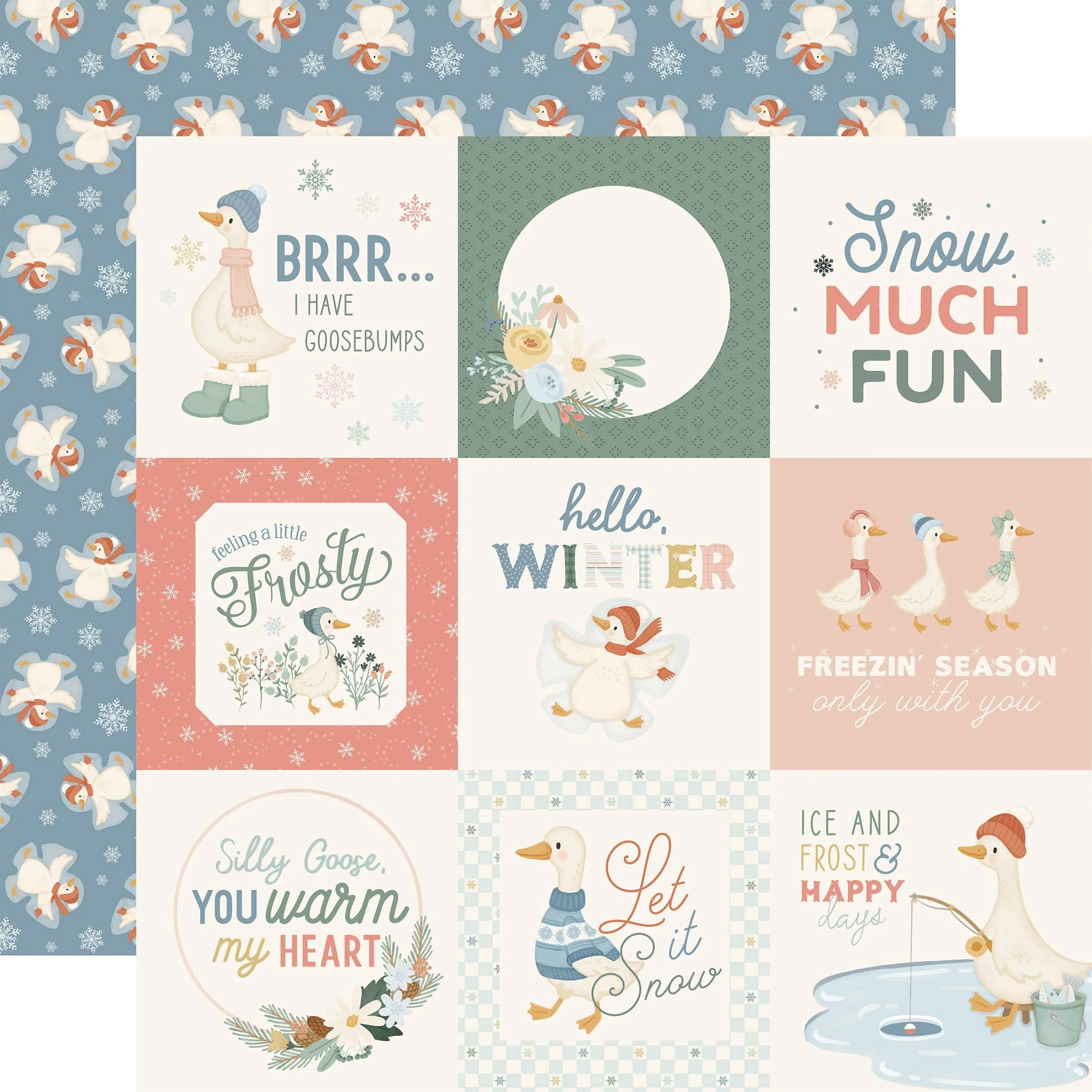 *Pre-Order* Carta Bella Silly Goose Winter 12" x 12" Paper 4x4 Journaling Cards