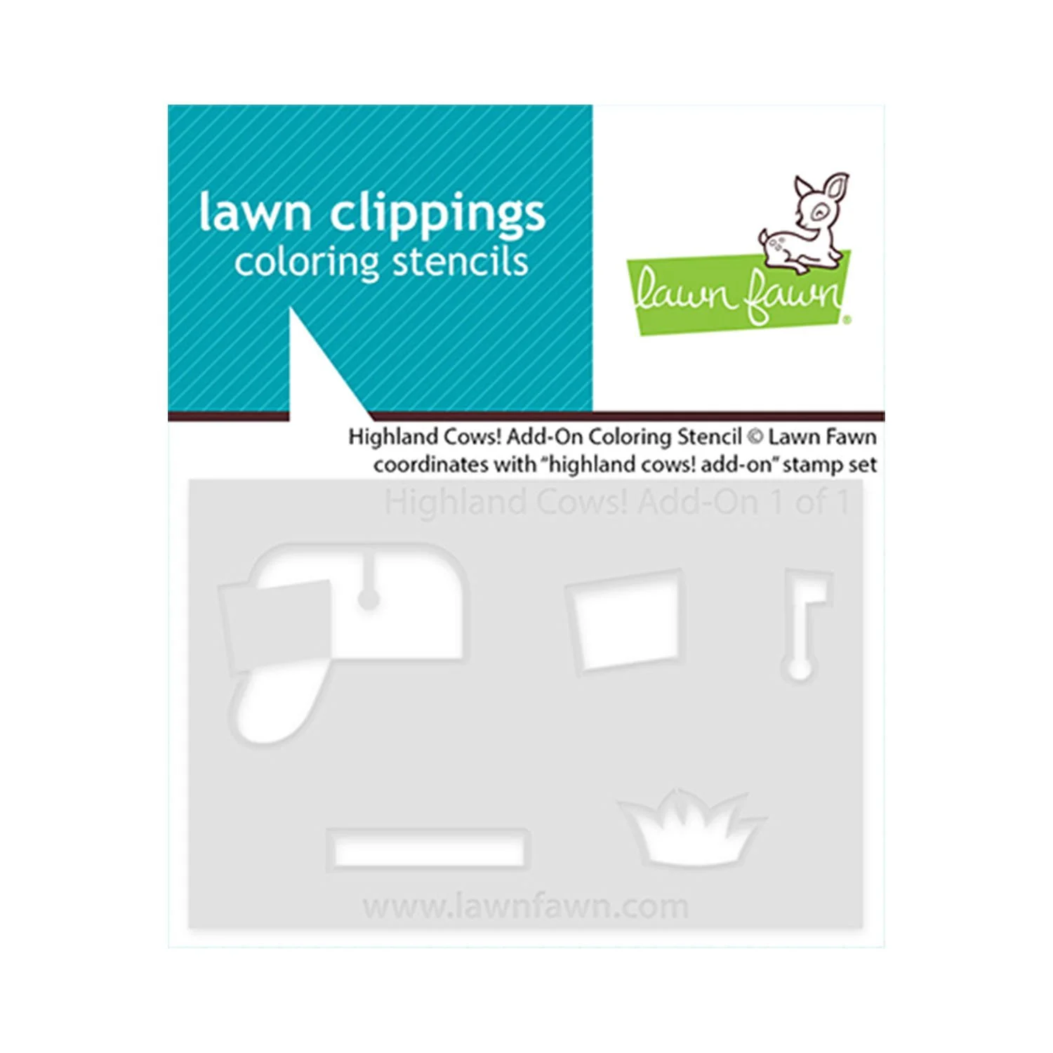 Lawn Fawn highland cows! add-on coloring stencil