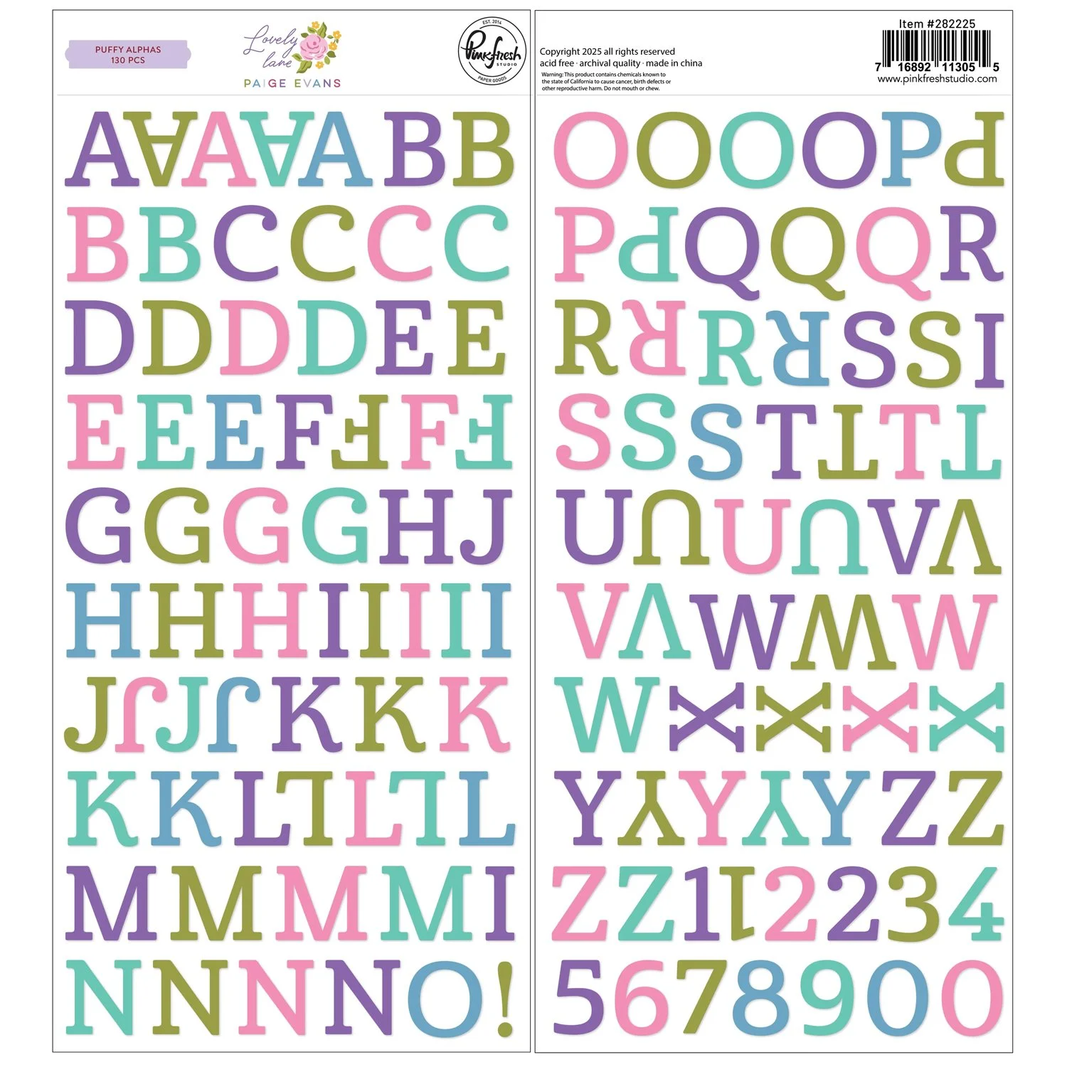 Pinkfresh Studio Paige Evans Lovely Lane Puffy Alphas