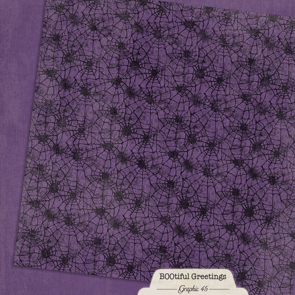 Graphic 45 Bootiful Greetings 12" x 12" Paper Potion Purple