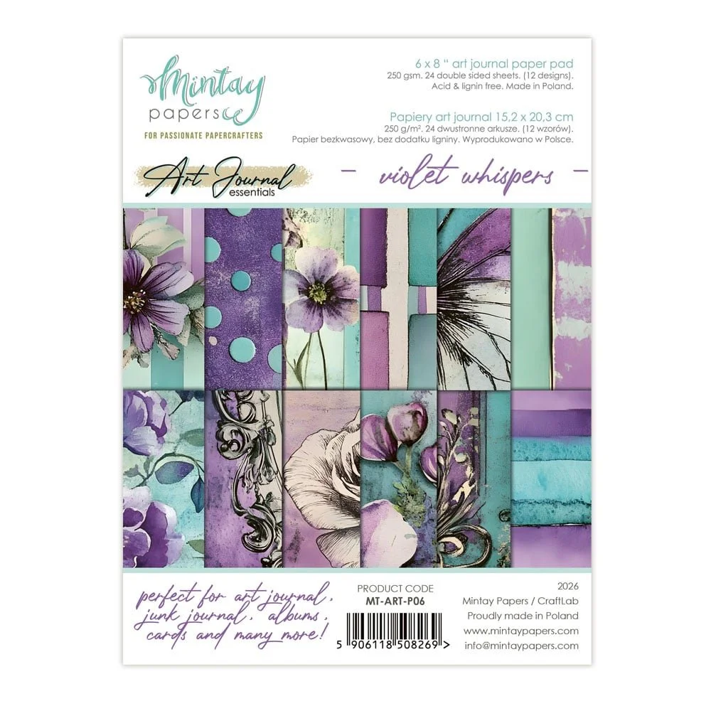 Mintay Art Journal Essentials 6" x 8" Paper Pad Violet Whispers