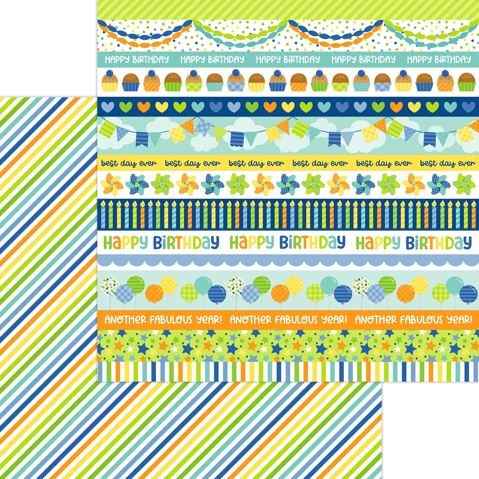 *Pre-Order* Doodlebug Balloons & Banners 12" x 12" Paper Celebration Streamers
