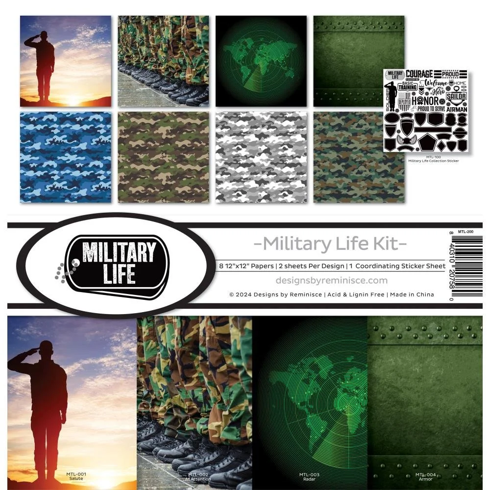 Reminisce Collection Kit 12"X12" Military Life