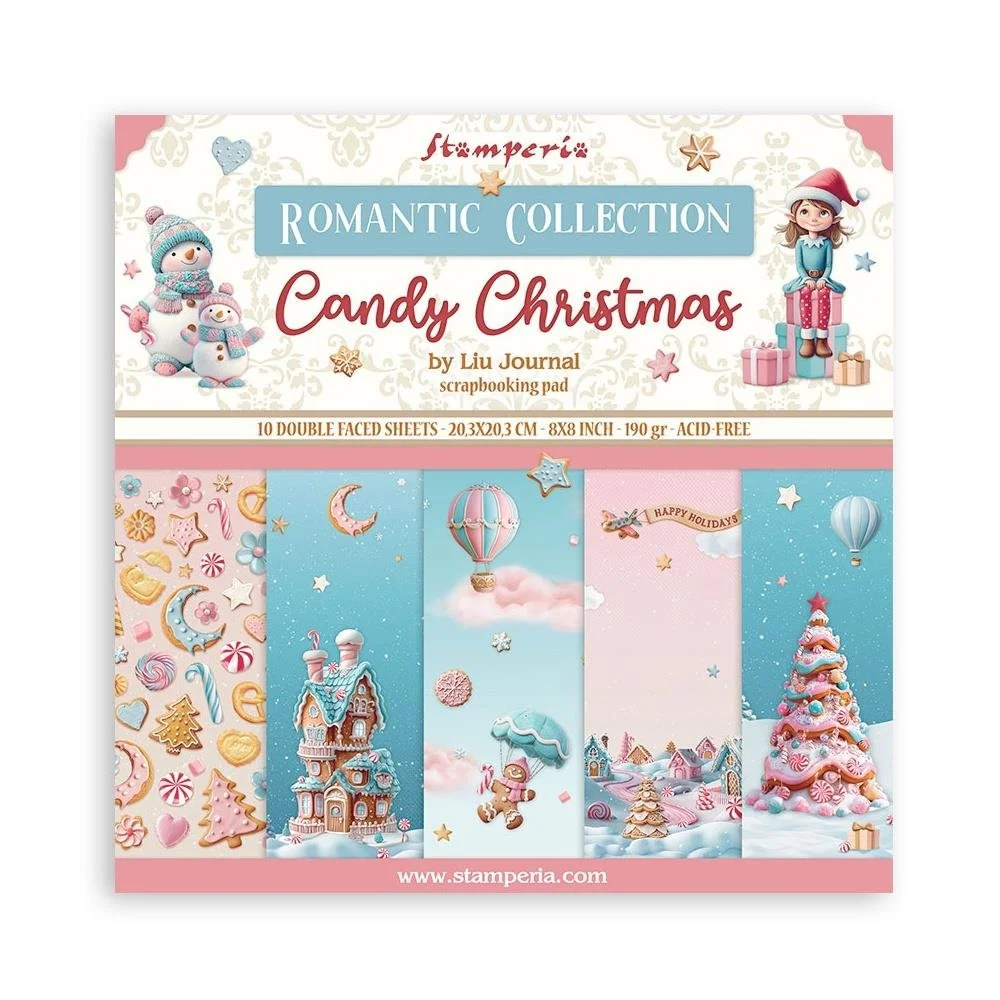 Stamperia Candy Christmas 8" x 8" Paper Pad