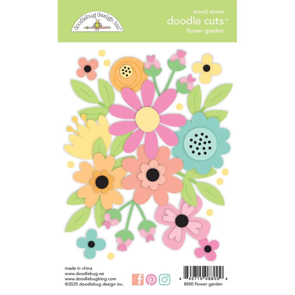 Doodlebug Butterfly Kisses Doodle Cuts Flower Garden