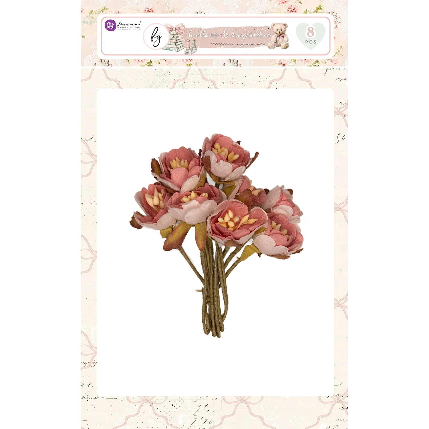 Prima Buttons & Keepsakes by Frank Garcia® Flowers Tattered Millinery