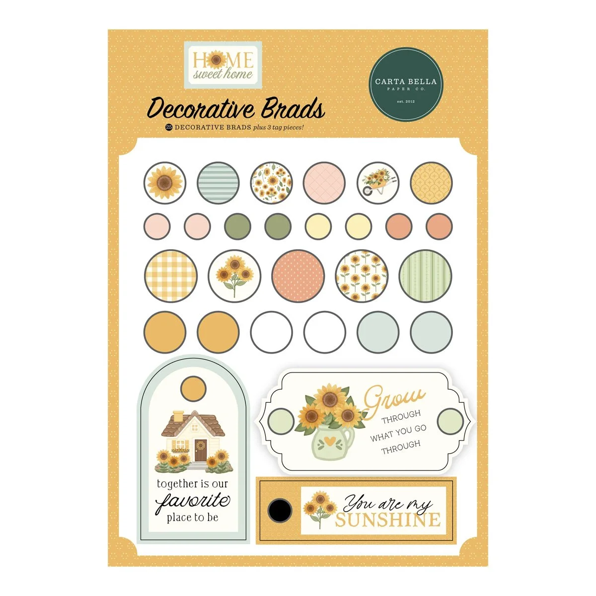 Carta Bella Home Sweet Home Decorative Brads