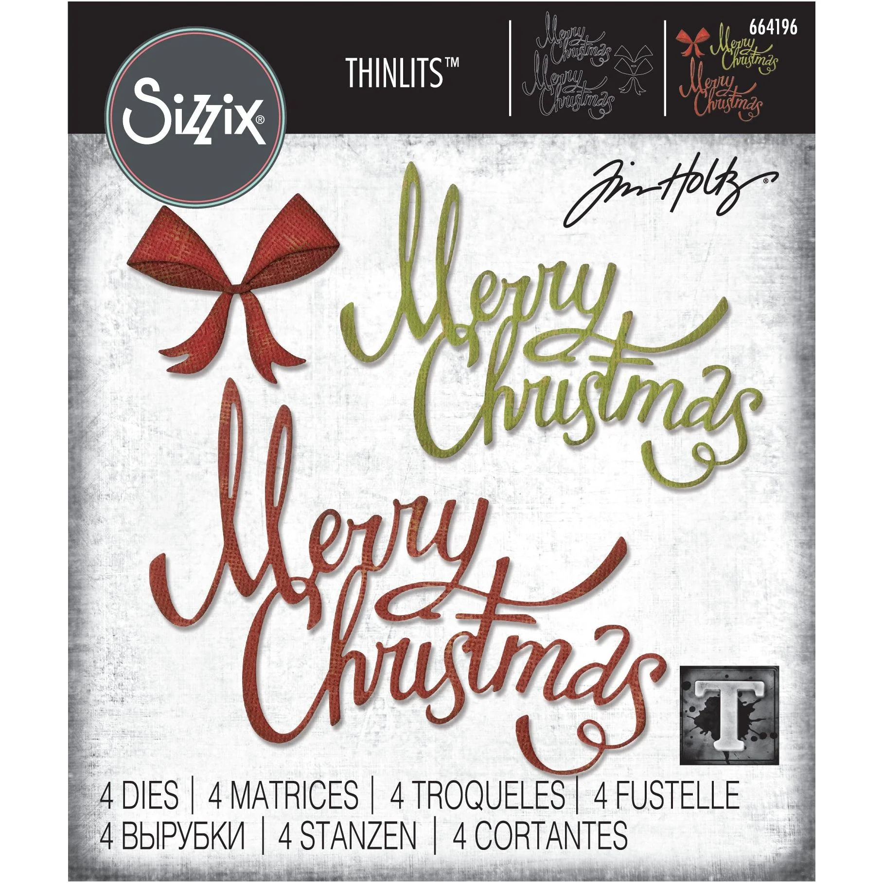 Tim Holtz Sizzix Christmas Ribbon Thinlits Dies