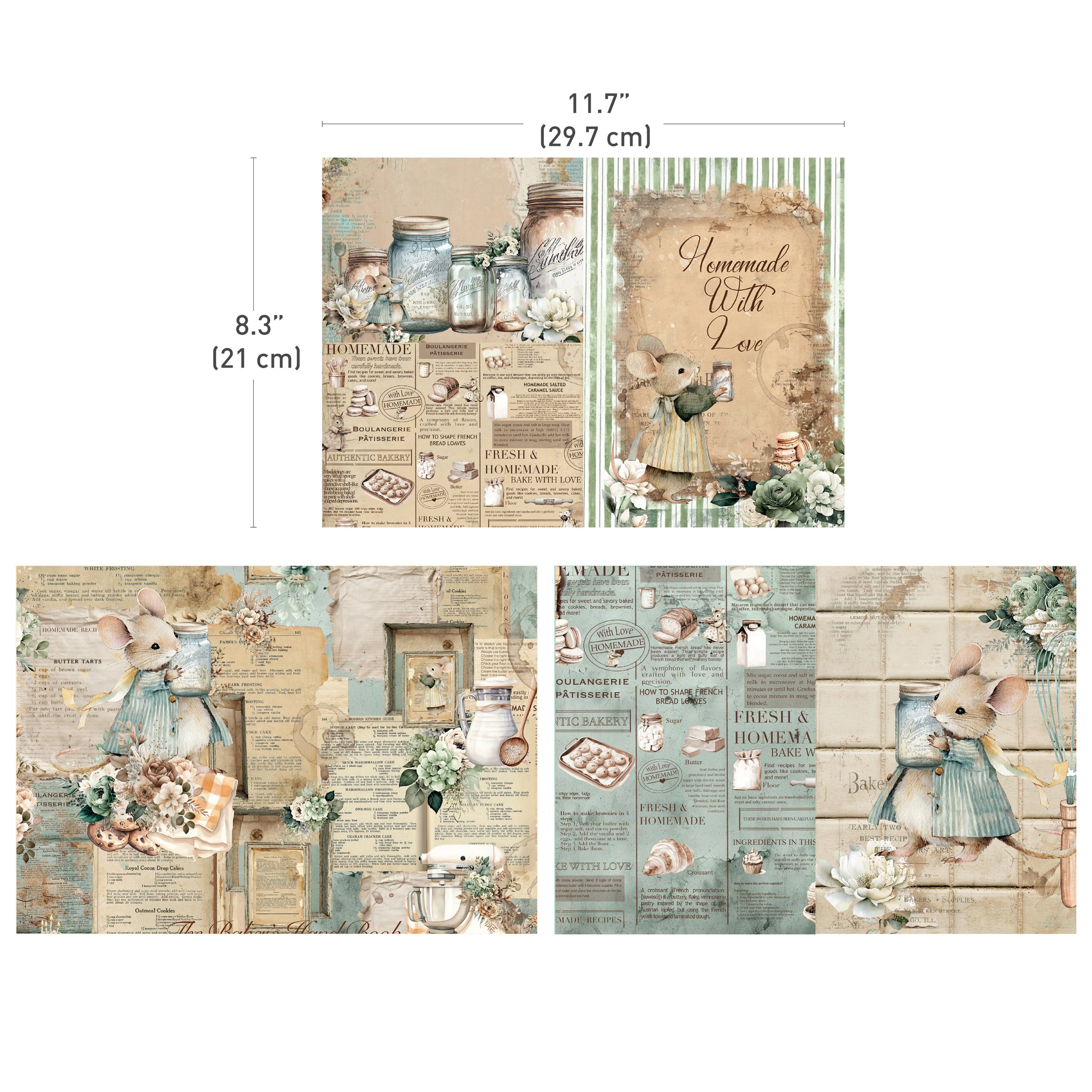 Prima The Home Baker A4 Decoupage Fiber Sheets