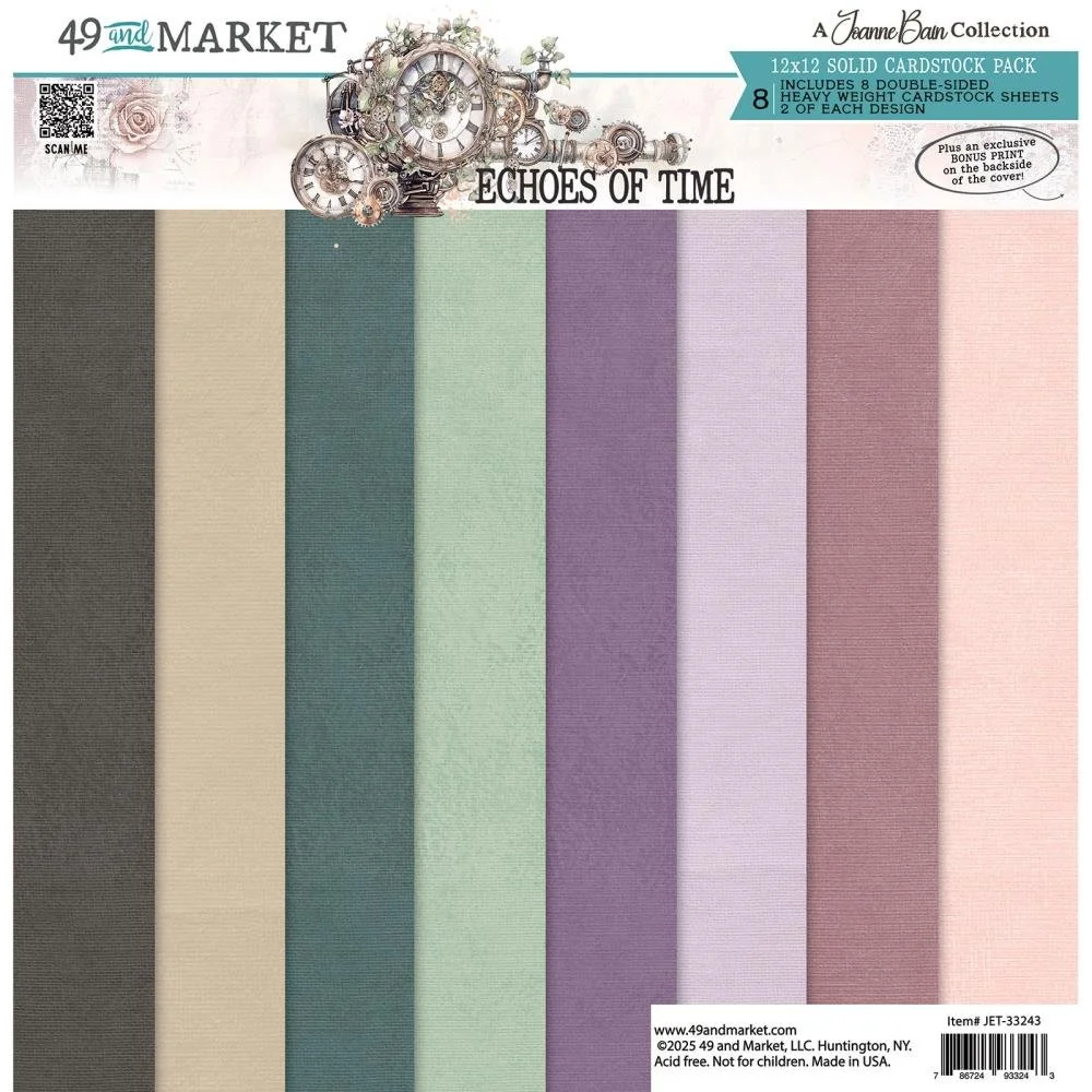 49 & Market Echoes Of Time 12" x 12" Solids Collection Pack