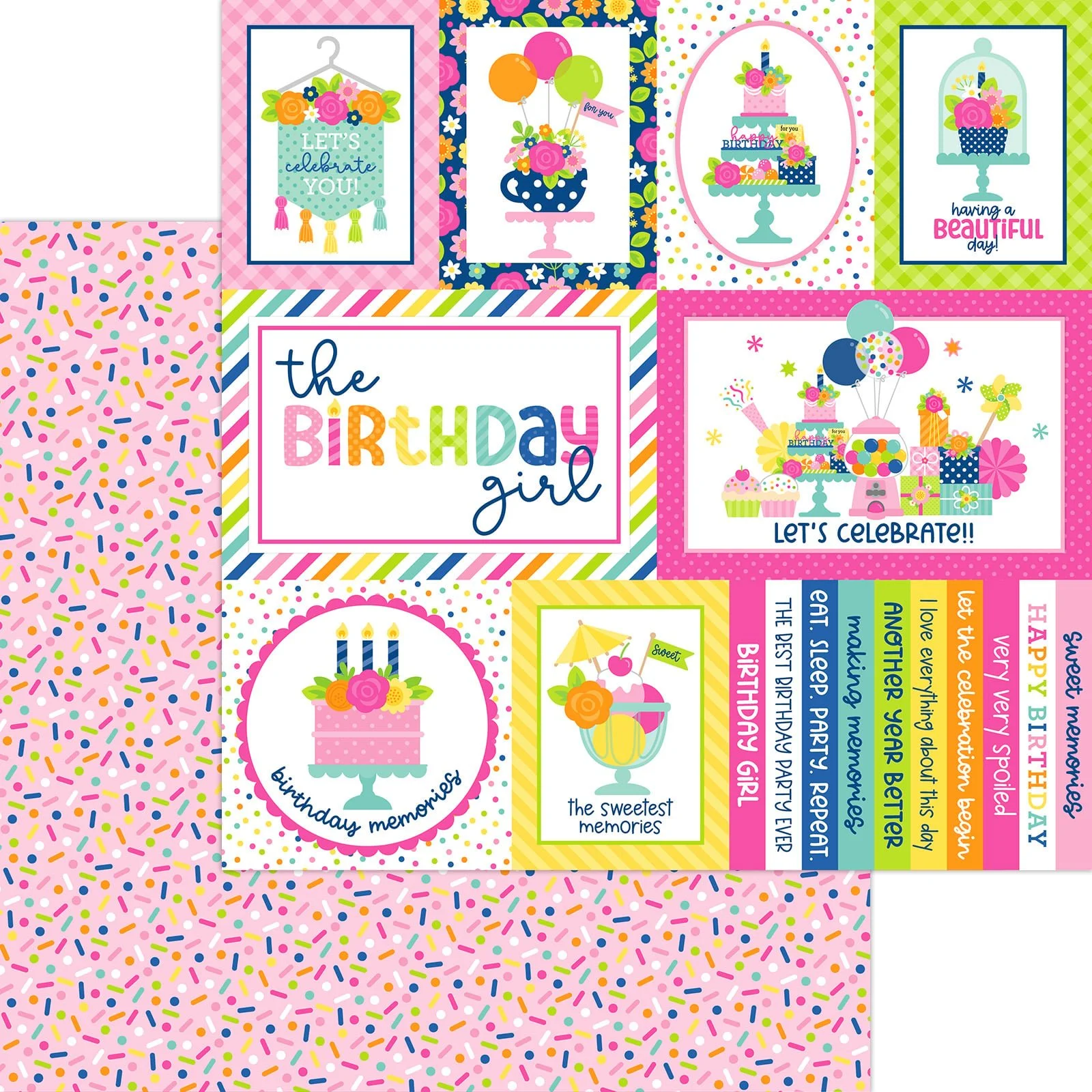 *Pre-Order* Doodlebug Cupcakes & Candles 12" x 12" Paper Sweet Sprinkles