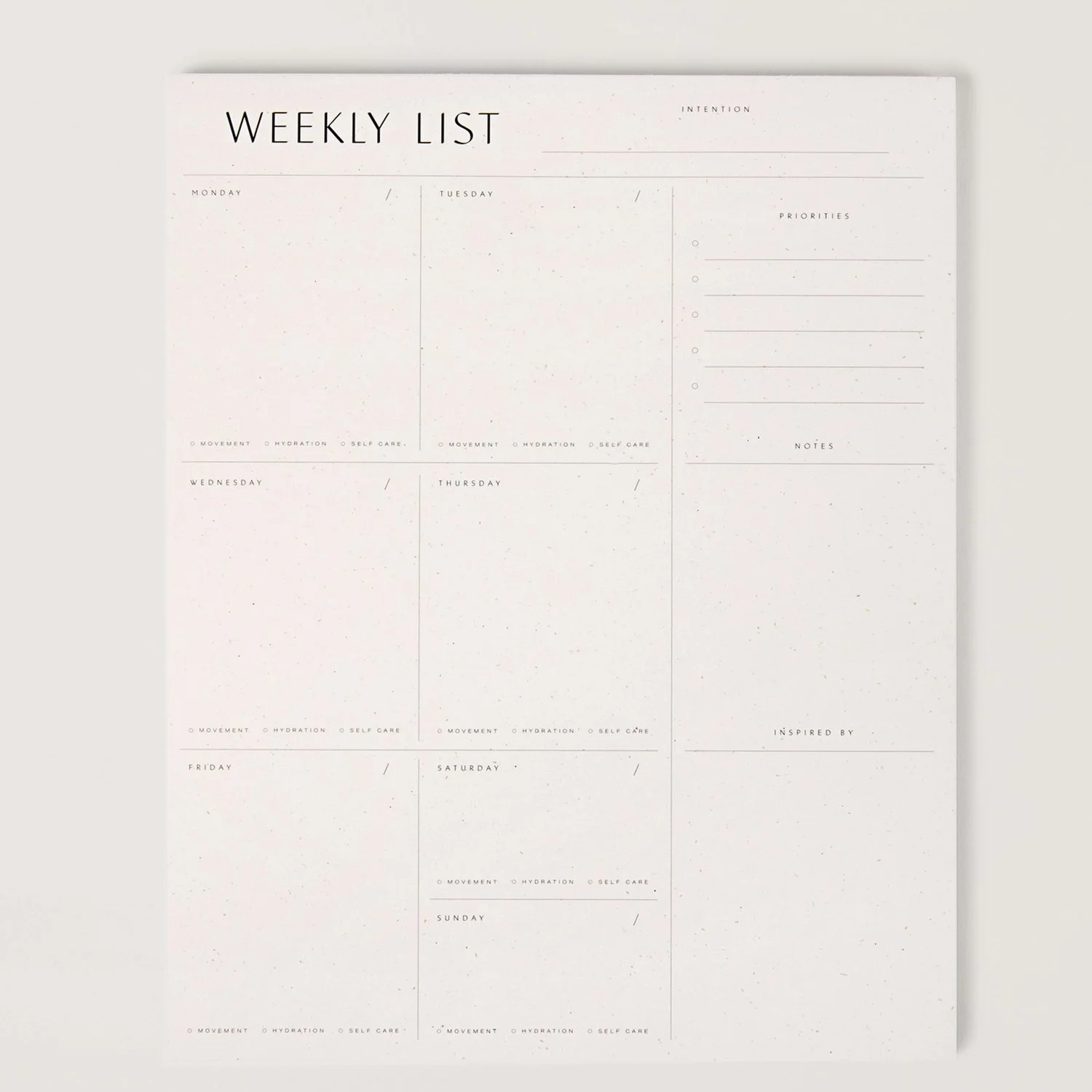 Wilde House Paper Weekly List Pad