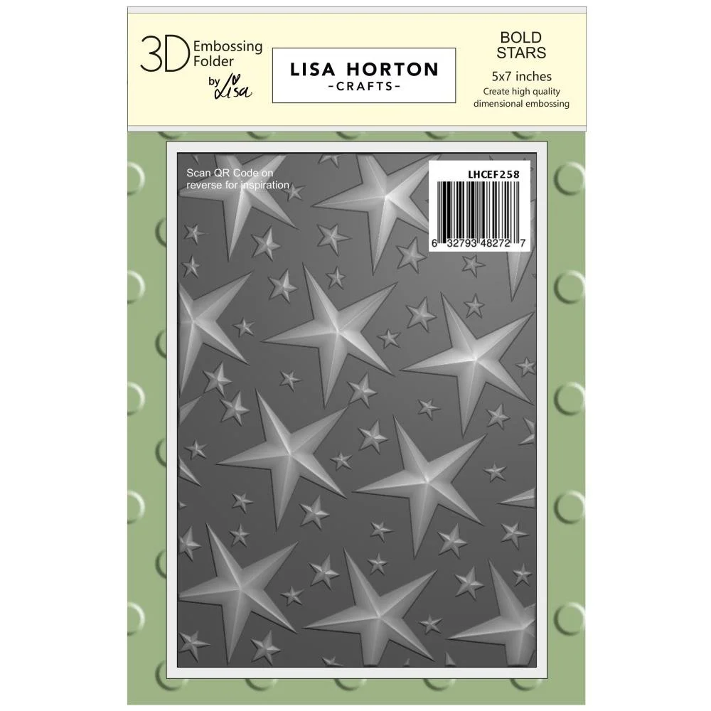 Lisa Horton Crafts 3D Embossing Folder Bold Stars