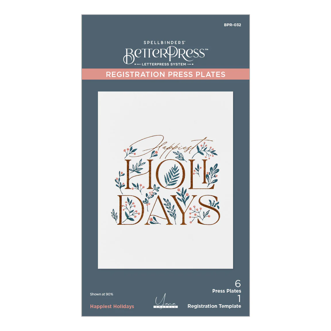 Spellbinders Happiest Holidays Registration Press Plate Set