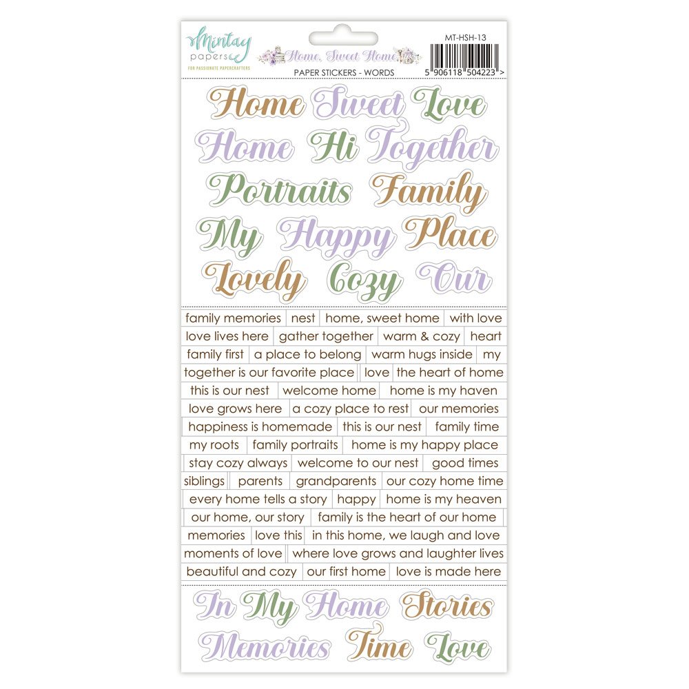 Mintay Home Sweet Home 6" x 12" Word Stickers