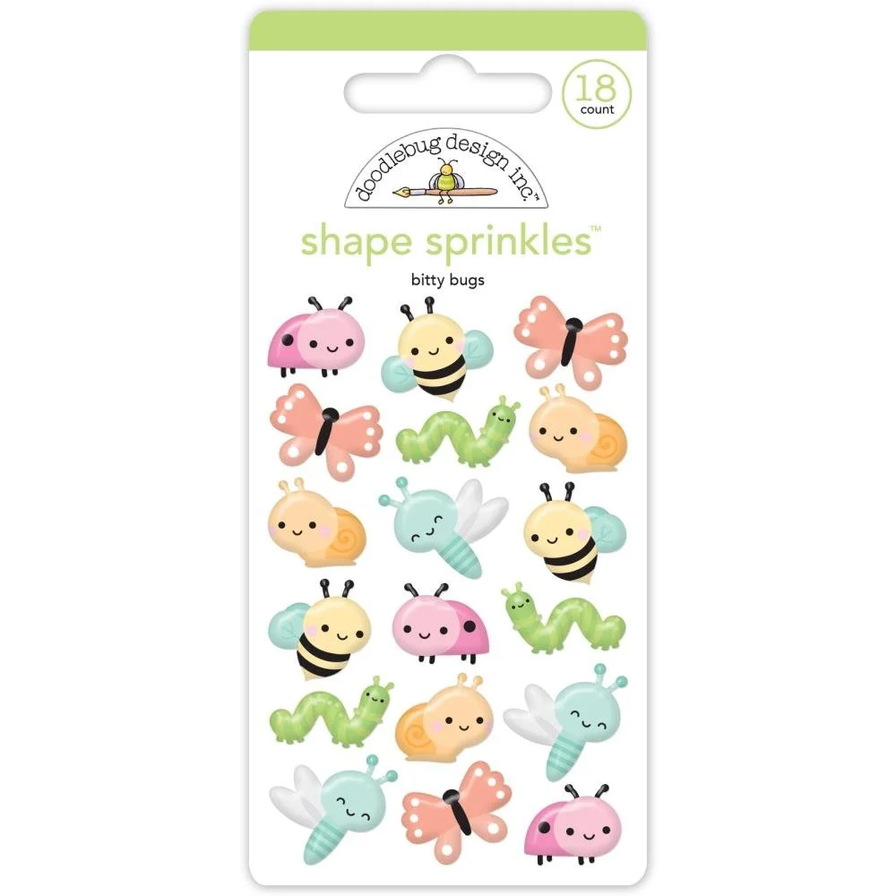 Doodlebug Butterfly Kisses Sprinkles Stickers Bitty Bugs