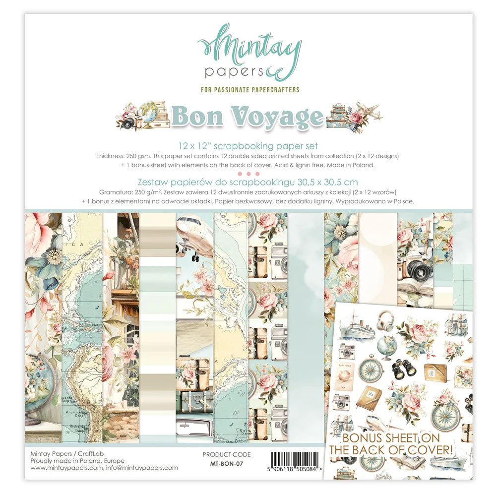 Mintay Bon Voyage 12" x 12" Paper Set