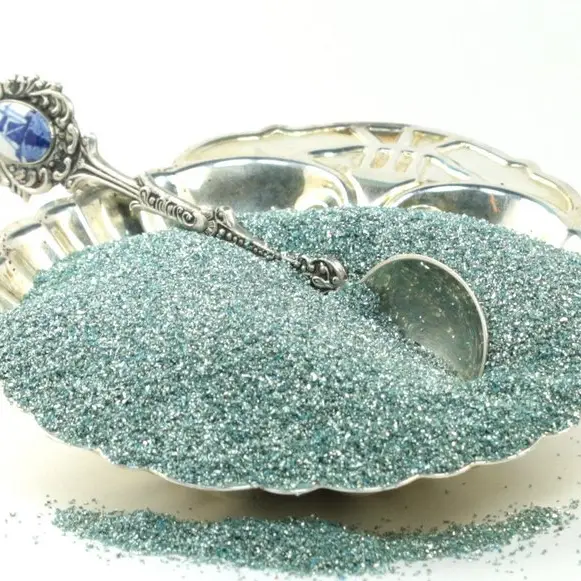 German Glass Glitter Pale Blue