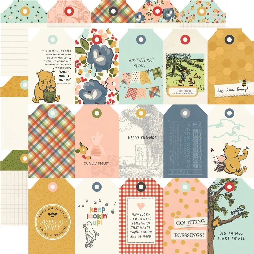 Simple Stories Say Cheese Classic Pooh 12" x 12" Paper Tag Elements